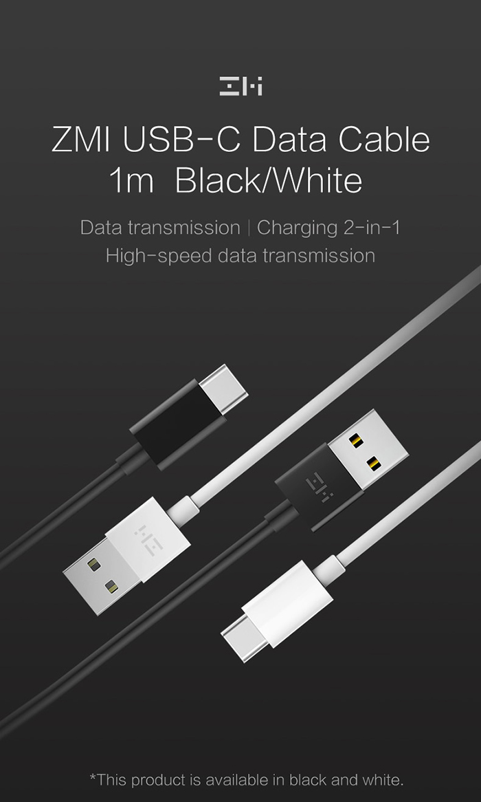 Кабель Xiaomi ZMI AL701 USB - Type-C 100cm белый