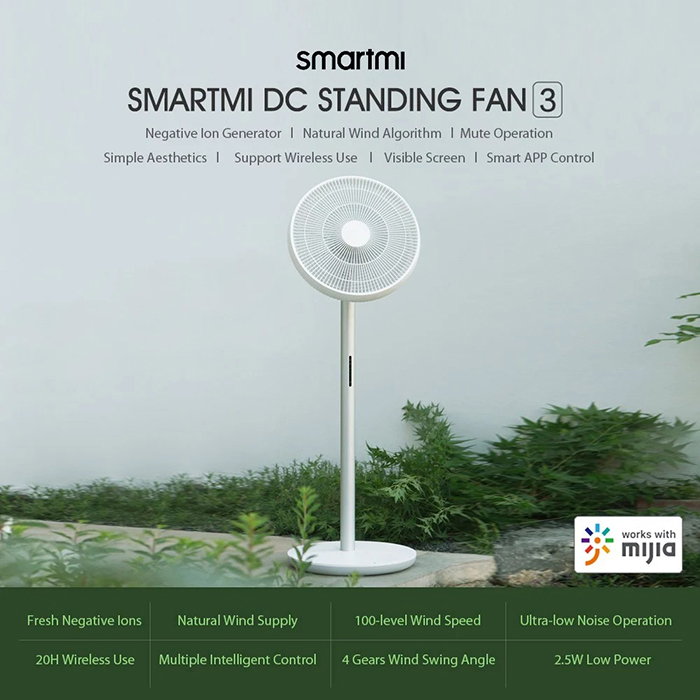 Вентилятор Xiaomi Smartmi DC Standing Fan 3 (ZLBPLDS05ZM) белый