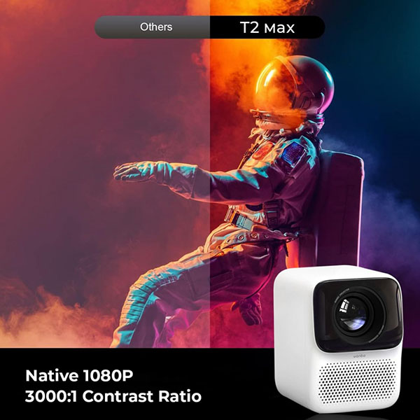 Проектор Xiaomi Wanbo Projector T2 MAX NEW (AI Auto-Focus/450 ANSI/High-Res/Low Noise) белый