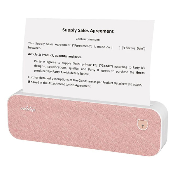 Портативный термопринтер PeriPage A4 розовый